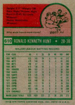 Ron Hunt  baseball card collectible - Main Image 2