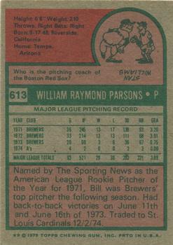 Bill Parsons  baseball card collectible - Main Image 2