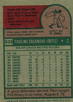 Paul Casanova  baseball card collectible - Main Image 2