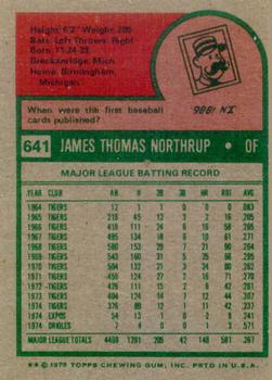 Jim Northrup  baseball card collectible - Main Image 2