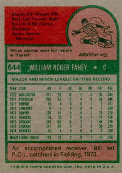 Bill Fahey  baseball card collectible - Main Image 2