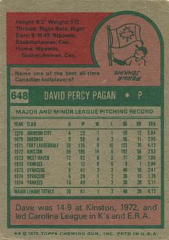 Dave Pagan  baseball card collectible - Main Image 2