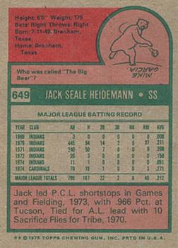 Jack Heidemann  baseball card collectible - Main Image 2