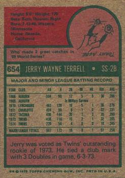 Jerry Terrell  baseball card collectible - Main Image 2