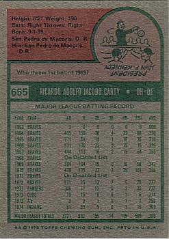 Rico Carty  baseball card collectible - Main Image 2