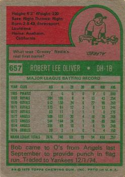 Bob Oliver  baseball card collectible - Main Image 2
