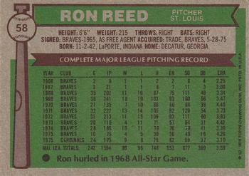 Ron Reed  baseball card collectible - Main Image 2