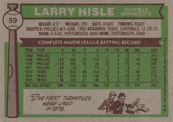 Larry Hisle  baseball card collectible - Main Image 2