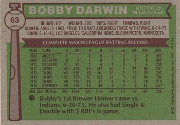 Bobby Darwin  baseball card collectible - Main Image 2