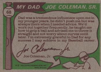 Joe Coleman / Joe Coleman, Jr.  baseball card collectible - Main Image 2