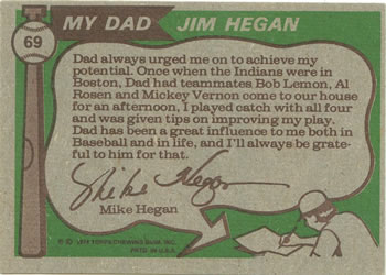 Jim Hegan / Mike Hegan  baseball card collectible - Main Image 2