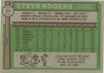Steve Rogers  baseball card collectible - Main Image 2