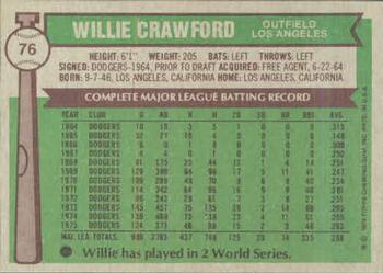 Willie Crawford  baseball card collectible - Main Image 2