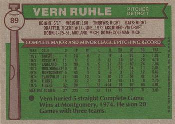 Vern Ruhle  baseball card collectible - Main Image 2