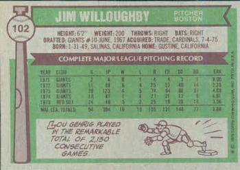 Jim Willoughby  baseball card collectible - Main Image 2