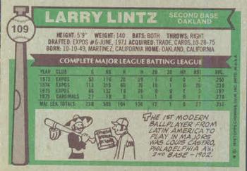 Larry Lintz  baseball card collectible - Main Image 2