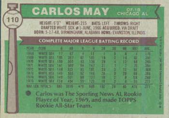 Carlos May  baseball card collectible - Main Image 2