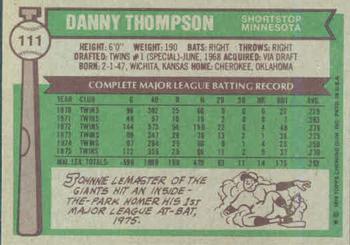 Danny Thompson  baseball card collectible - Main Image 2
