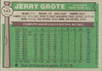 Jerry Grote  baseball card collectible - Main Image 2