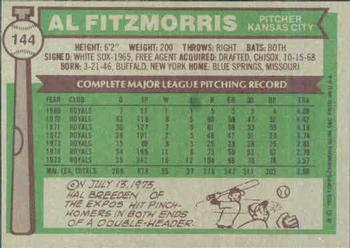 Al Fitzmorris  baseball card collectible - Main Image 2