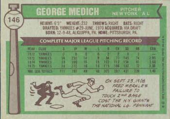 George Medich  baseball card collectible - Main Image 2