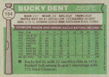 Bucky Dent  baseball card collectible - Main Image 2