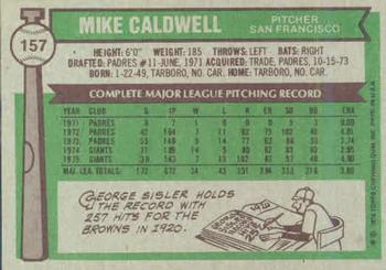 Mike Caldwell  baseball card collectible - Main Image 2