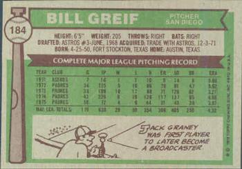 Bill Greif  baseball card collectible - Main Image 2