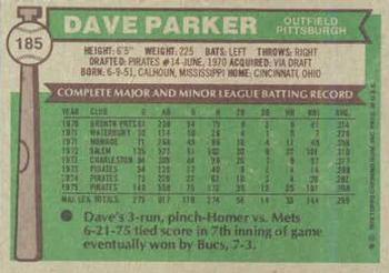 Dave Parker  baseball card collectible - Main Image 2
