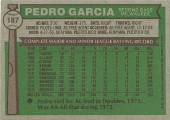Pedro Garcia  baseball card collectible - Main Image 2