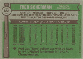 Fred Scherman  baseball card collectible - Main Image 2