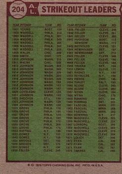 1975 AL Strikeout Leaders (Frank Tanana / Bert Blyleven / Gaylord Perry)  baseball card collectible - Main Image 2