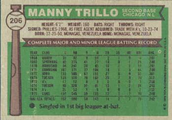 Manny Trillo  baseball card collectible - Main Image 2