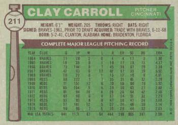 Clay Carroll  baseball card collectible - Main Image 2