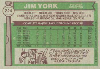 Jim York  baseball card collectible - Main Image 2