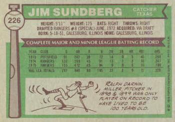 Jim Sundberg  baseball card collectible - Main Image 2