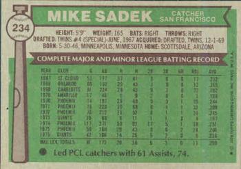 Mike Sadek  baseball card collectible - Main Image 2