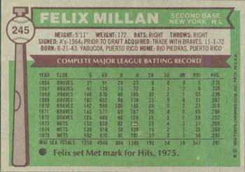 Felix Millan  baseball card collectible - Main Image 2