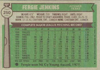 Fergie Jenkins  baseball card collectible - Main Image 2