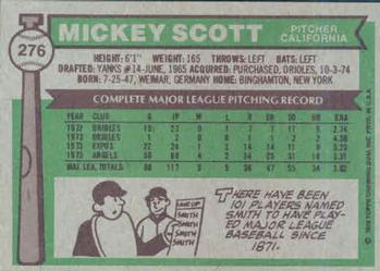 Mickey Scott  baseball card collectible - Main Image 2