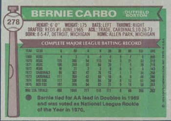 Bernie Carbo  baseball card collectible - Main Image 2
