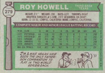 Roy Howell  baseball card collectible - Main Image 2