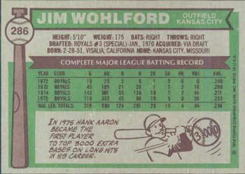 Jim Wohlford  baseball card collectible - Main Image 2