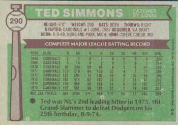 Ted Simmons  baseball card collectible - Main Image 2