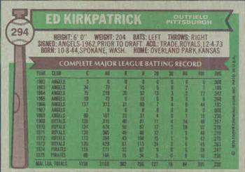 Ed Kirkpatrick  baseball card collectible - Main Image 2