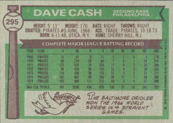 Dave Cash  baseball card collectible - Main Image 2