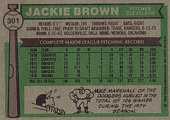 Jackie Brown  baseball card collectible - Main Image 2