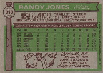 Randy Jones  baseball card collectible - Main Image 2