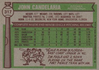 John Candelaria  baseball card collectible - Main Image 2