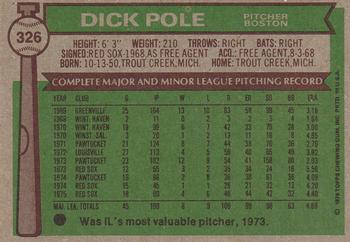 Dick Pole  baseball card collectible - Main Image 2